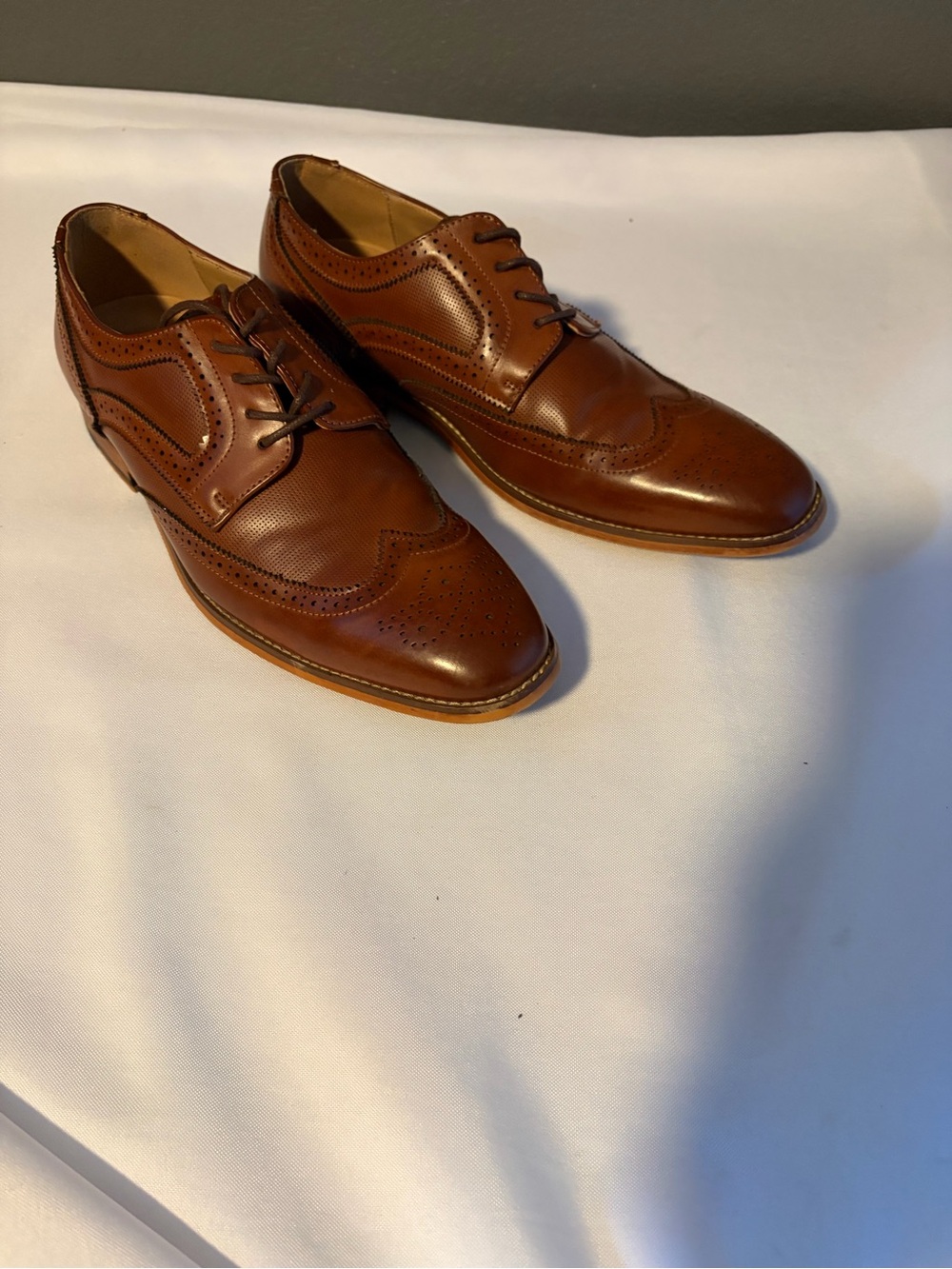 Kenneth Cole Reaction Brown Leather Wingtip Derbys